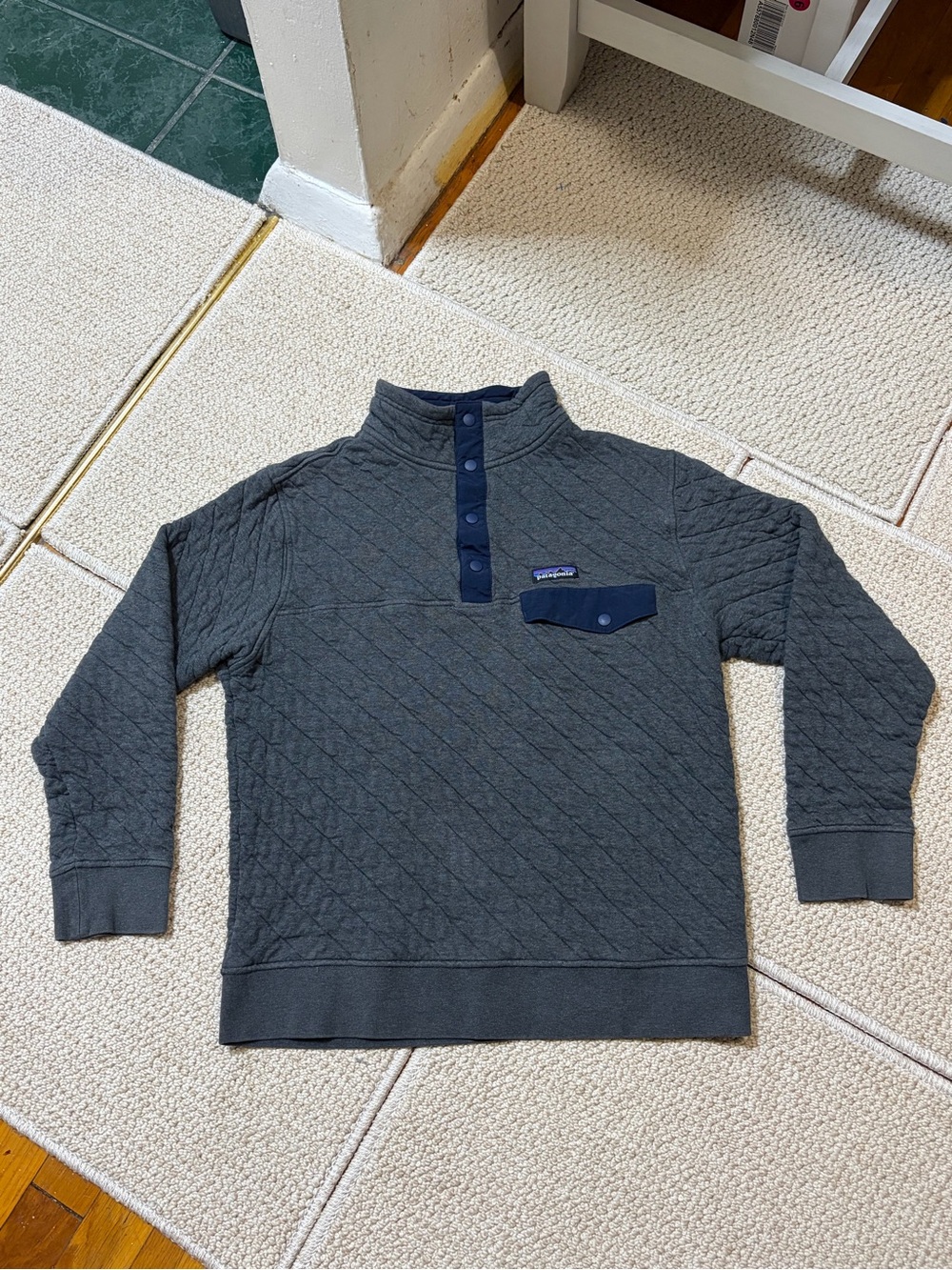 Patagonia Quilt Snap-T Pullover Men’s XS Organic Cotton Gray Outdoor Gorpcore